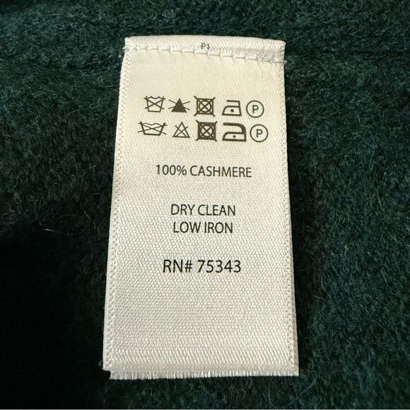 St Tropez West 100% Cashmere Asymmetrical Poncho Womens OS Emerald Soft Work - Picture 7 of 7